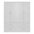 Zelia A pakoworld four-leaf wardrobe with 4 drawers color white 158x42x180cm