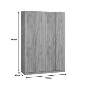 Four-leaf wardrobe Jonar I pakoworld oak color 120x42x180cm