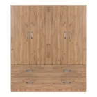 Zelia B pakoworld four-leaf wardrobe with 4 drawers natural color 158x42x180cm