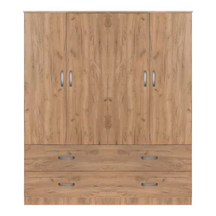 Zelia B pakoworld four-leaf wardrobe with 4 drawers natural color 158x42x180cm