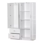 Zelia pakoworld four-leaf wardrobe with 2 drawers in white shade 120x42x180cm