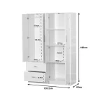 Zelia pakoworld four-leaf wardrobe with 2 drawers in white shade 120x42x180cm