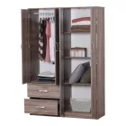 Zelia pakoworld four-leaf wardrobe with 2 drawers in sonoma-oak shade 120x42x180cm
