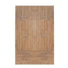 Four-leaf wardrobe with mezzanine Zelia B pakoworld with 4 drawers oak color 158x42x240cm