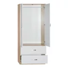 Zelia pakoworld two-leaf wardrobe with 2 drawers white-oak color 79x42x180cm
