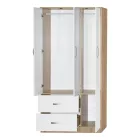 Wardrobe Zelia pakoworld with 2 doors and drawers in white-oak color 90x42x180cm