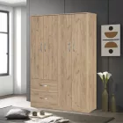 Zelia pakoworld four-leaf wardrobe with 2 drawers in oak shade 120x42x180cm