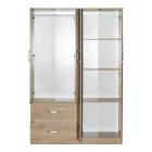 Zelia pakoworld four-leaf wardrobe with 2 drawers in oak shade 120x42x180cm