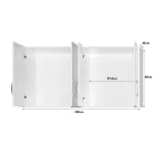 Four-leaf wardrobe with loft Zelia pakoworld with 2 drawers in white 120x42x240cm