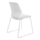 Visitor office chair Genuine pakoworld white pp with ivory color cushion 47x52x85cm