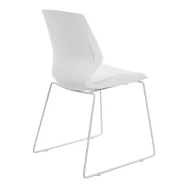   Visitor office chair Genuine pakoworld white pp with ivory color cushion 47x52x85cm