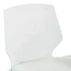 Visitor office chair Genuine pakoworld white pp with ivory color cushion 47x52x85cm