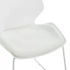 Visitor office chair Genuine pakoworld white pp with ivory color cushion 47x52x85cm