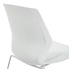 Visitor office chair Genuine pakoworld white pp with ivory color cushion 47x52x85cm