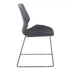Genuine pakoworld PP-PU visitor chair in black with cushion 47x52x85cm