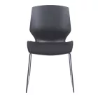 Genuine pakoworld PP-PU visitor chair in black with cushion 47x52x85cm