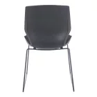 Genuine pakoworld PP-PU visitor chair in black with cushion 47x52x85cm