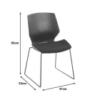 Genuine pakoworld PP-PU visitor chair in black with cushion 47x52x85cm