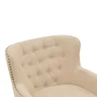 Αrmchair Keisi pakoworld beige fabric-rubberwood leg in black shade 81.5x84x92.5cm