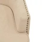 Αrmchair Keisi pakoworld beige fabric-rubberwood leg in black shade 81.5x84x92.5cm