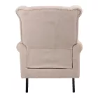 Armchair Piore pakoworld beige fabric and black rubberwood leg 77x80x106cm