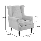 Armchair Piore pakoworld beige fabric and black rubberwood leg 77x80x106cm