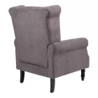 Armchair Piore pakoworld dark grey fabric and black rubberwood leg 77x80x106cm