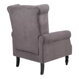   Armchair Piore pakoworld dark grey fabric and black rubberwood leg 77x80x106cm