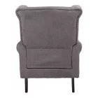 Armchair Piore pakoworld dark grey fabric and black rubberwood leg 77x80x106cm