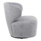 Armchair Marelia pakoworld rotating grey color fabric 73x76x76cm