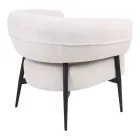 Armchair Penfel pakoworld cream fabric and black metal legs 85x72x73cm