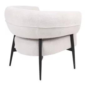   Armchair Penfel pakoworld cream fabric and black metal legs 85x72x73cm