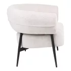 Armchair Penfel pakoworld cream fabric and black metal legs 85x72x73cm