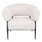 Armchair Penfel pakoworld cream fabric and black metal legs 85x72x73cm