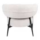 Armchair Penfel pakoworld cream fabric and black metal legs 85x72x73cm