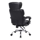 Manager's office chair with footrest Zance pakoworld black pu-chrome metal leg 70x66x112-120cm
