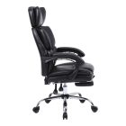Manager's office chair with footrest Zance pakoworld black pu-chrome metal leg 70x66x112-120cm