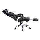 Manager's office chair with footrest Zance pakoworld black pu-chrome metal leg 70x66x112-120cm