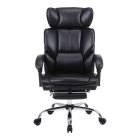 Manager's office chair with footrest Zance pakoworld black pu-chrome metal leg 70x66x112-120cm