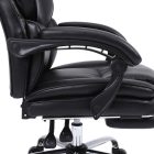 Manager's office chair with footrest Zance pakoworld black pu-chrome metal leg 70x66x112-120cm