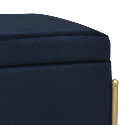 Stool-trunk Panton pakoworld velvet in black color 40x40x36,5cm