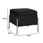 Stool-trunk Panton pakoworld velvet in black color 40x40x36,5cm