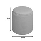 Batur stool-trunk pakoworld boucle fabric in white shade D34x38cm