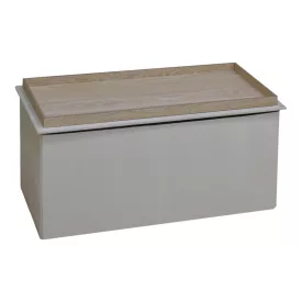 Koper pakoworld velvet stool-trunk in beige shade 76x38x38cm