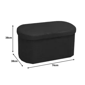   Otto pakoworld stool-trunk, boucle fabric in dark grey color 76x38x38cm
