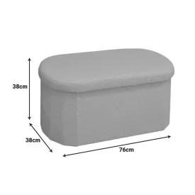   Otto pakoworld stool-trunk, boucle fabric in ivory shade 76x38x38cm