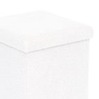 Crystal stool-trunk pakoworld bouclé fabric in ivory shade 38x38x38cm