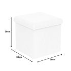 Crystal stool-trunk pakoworld bouclé fabric in ivory shade 38x38x38cm