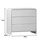 Zeplen pakoworld MDF chest of drawers in white 80x40x75cm