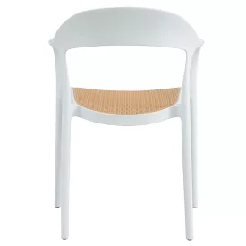   Armchair Ember pakoworld with UV protection PP beige-white 52.5x56.5x81cm